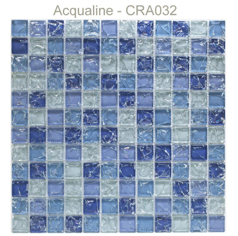 Mosaique en verre bleu / bleu foncé - Ref : CRA032