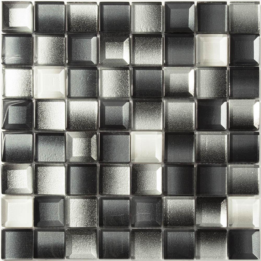 Mosaique 30x30 verre effet 3D Dégradé de noir et blanc